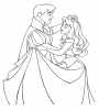 dla dziewczyn kolorowanka do wydruku z bajki Disney Śpiąca królewna i książę Filip tańczą na parkiecie, dla dziewczynek